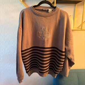 Cotler vintage Striped Sweatshirt embroidered crest gray size XL